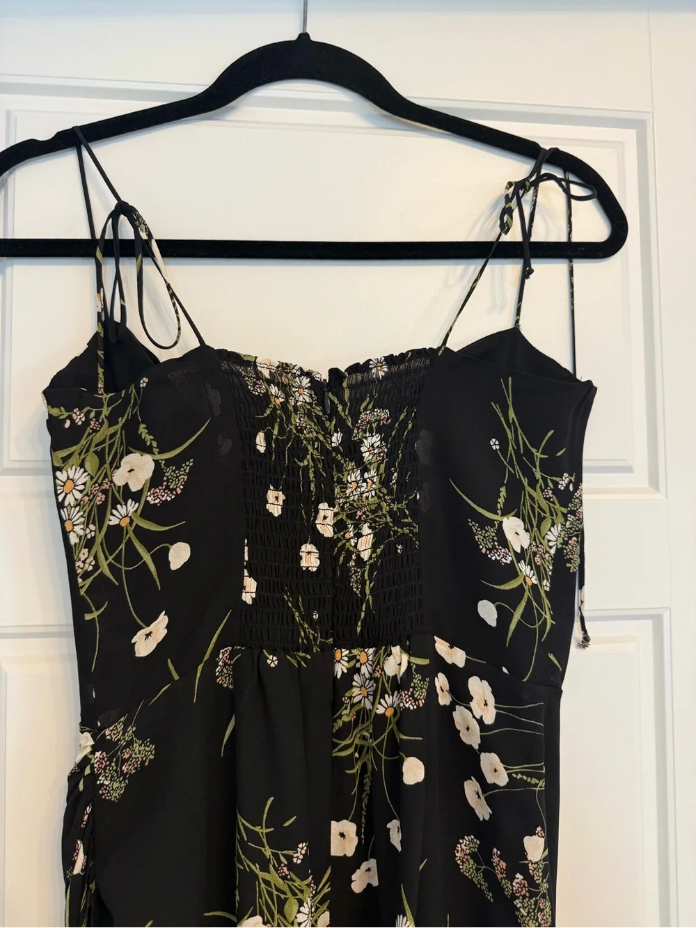 LIKE NEW! Reformation Kourtney Midi Dress with Side Slit - Black Floral - Picture 10 of 10